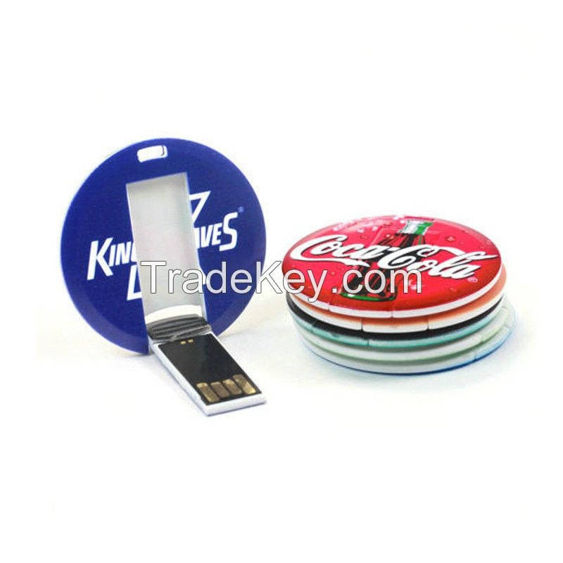 Round Shape Mini Plastic Card USB Flash Drive