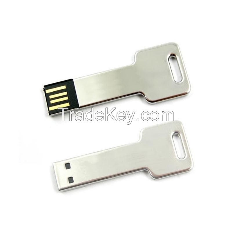 Cheapest Price Real Capacity Laser Logo Printing Metal Key USB Flash Drives