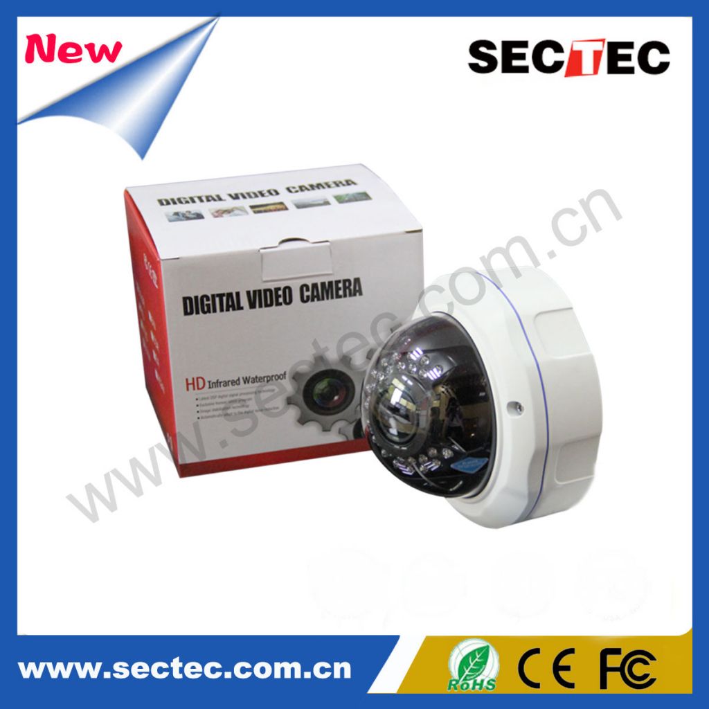 SecTec ST-IP716M-2.2M 2.2M CMOS HD IP Camera 30FPS 1080P, 30 Pcs x 5mm Ir Led, HD 3MP 2.8-12mm Manual Zoom Lens, Al-alloy Case, 3-Axis Design Ir Camera White