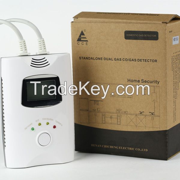 LCD screen display large backlit natural gas leak detector for home