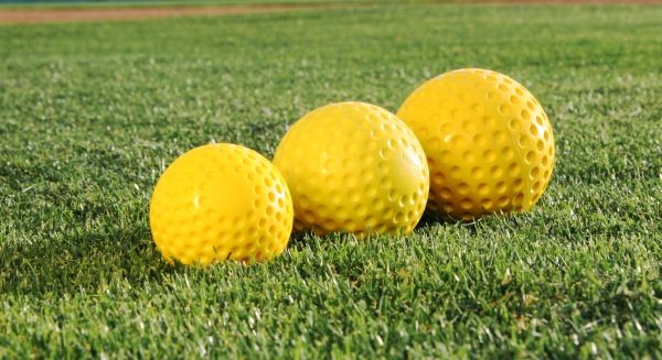 9 12 inch yellow PU Cover dimple pitching machine practice training baseball softball ball