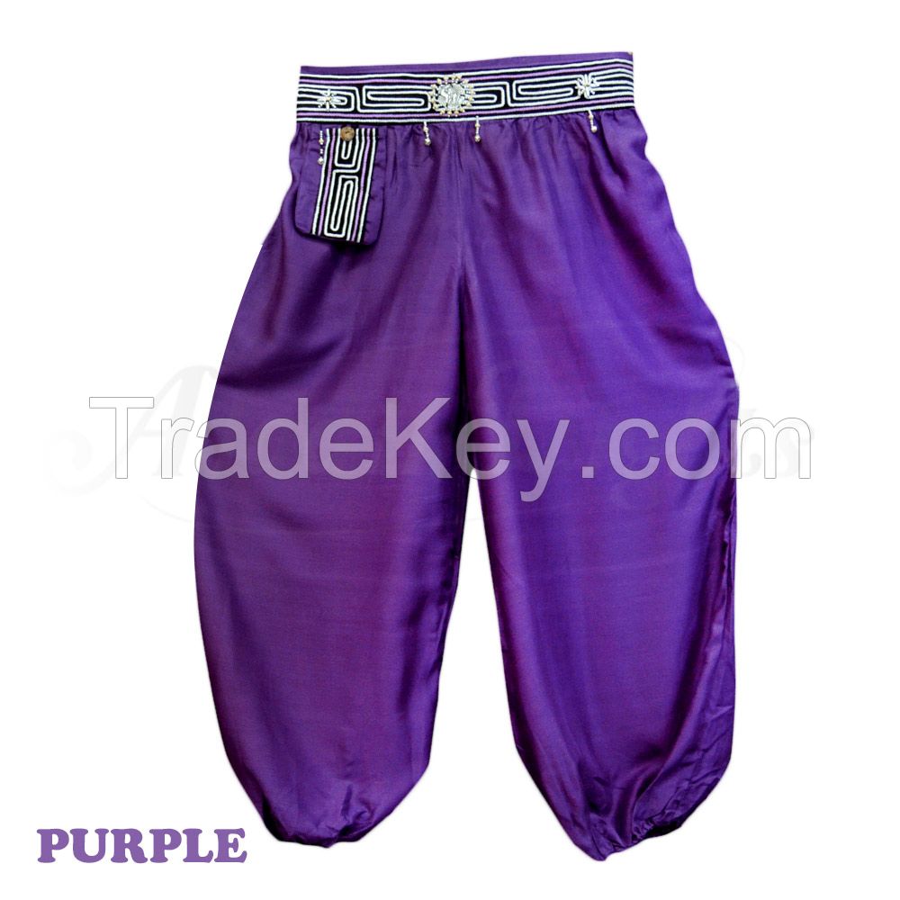 Thai Oriental Casual/Comfort Pants/Trousers for Women/Men/Unisex, Great for Yoga/Sport/Outdoor,Long Pants Handmade in Thailand, Boho/Gypsy/Harem/Hippie/Boho/Aladdin Pants