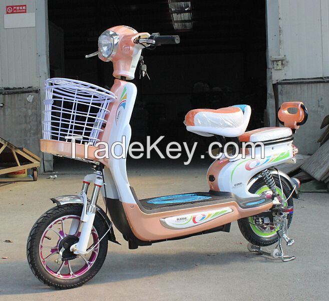 fashion electric scooter with pedals and basket