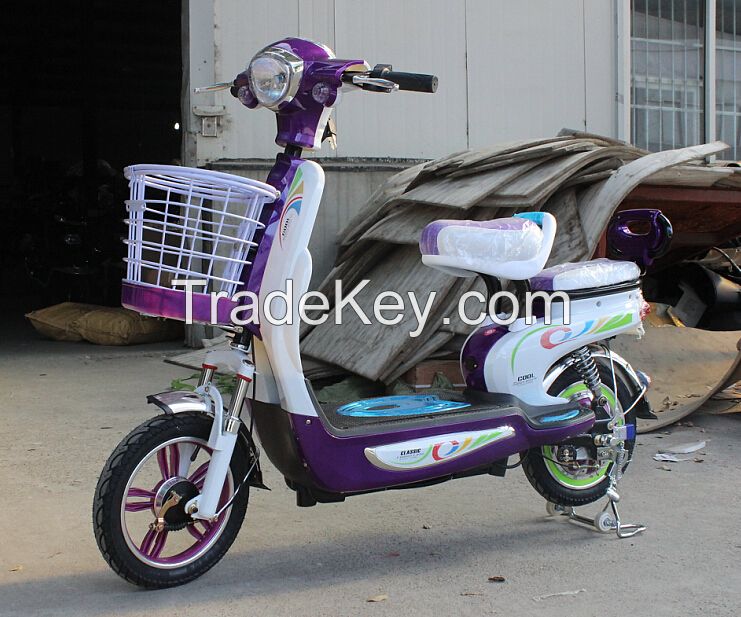 fashion electric scooter with pedals and basket