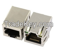 10/100base Single Port Tab-Down/UP Rj45 Connector With Magnetics