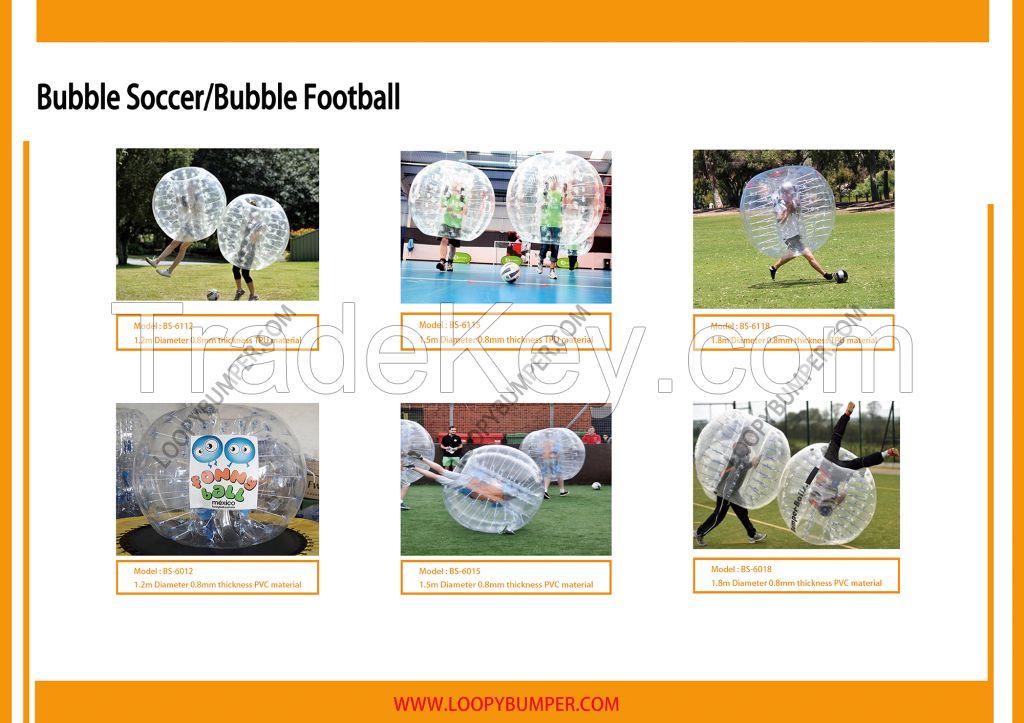 Fun game bubble ball indoor bumper ball 1.2m/1.5m customized inflatabl