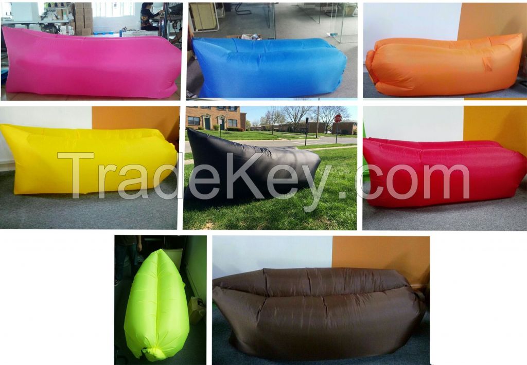 Waterproof Nylon Fabric Custom Inflatable air sofa ourdoor / indoor use