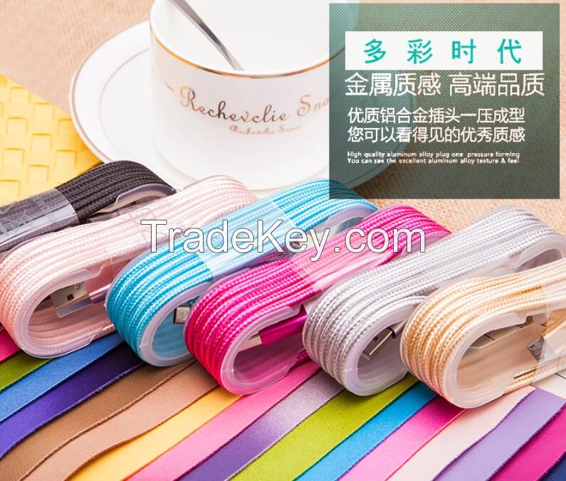 colorful frabric USB type C cables for Huawei Mobile phones