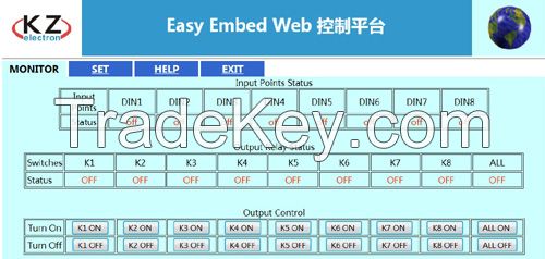 Embedded Web Server, Web control relay, Ethernet control relay