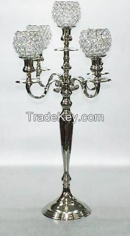 Crystal Candle Holders with Aluminium Stand