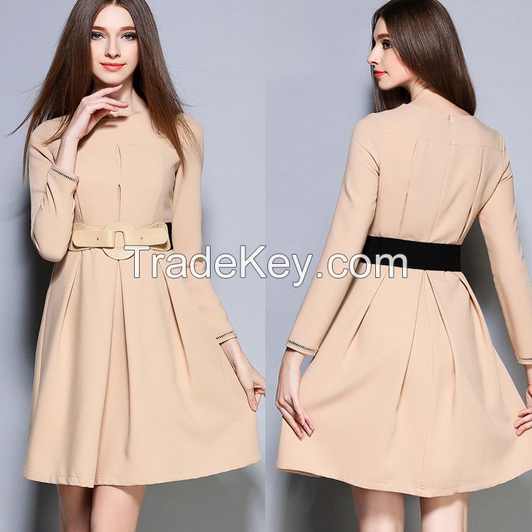 long sleeve fashion clothing women ladies wholesale office dresses 