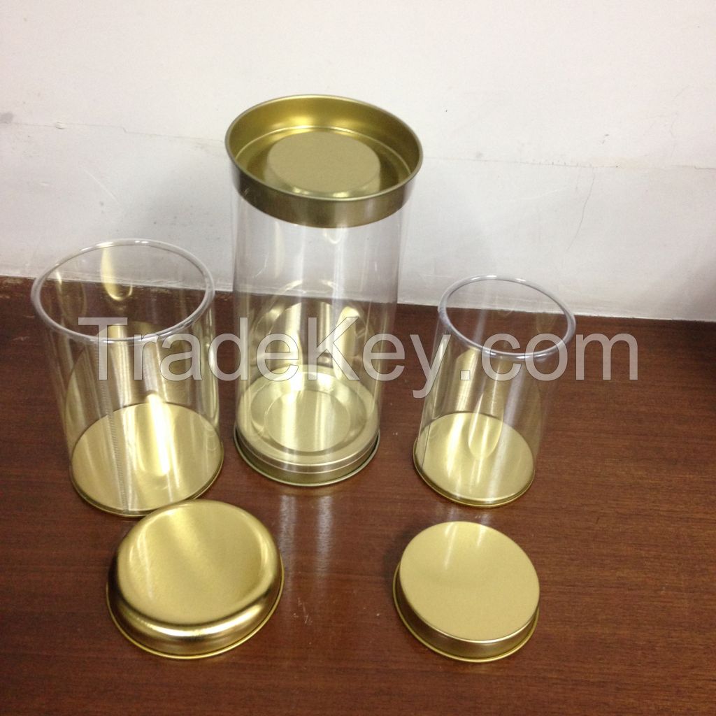 Supply the transparent plastic cans, tin cans, clear plastic PET envir