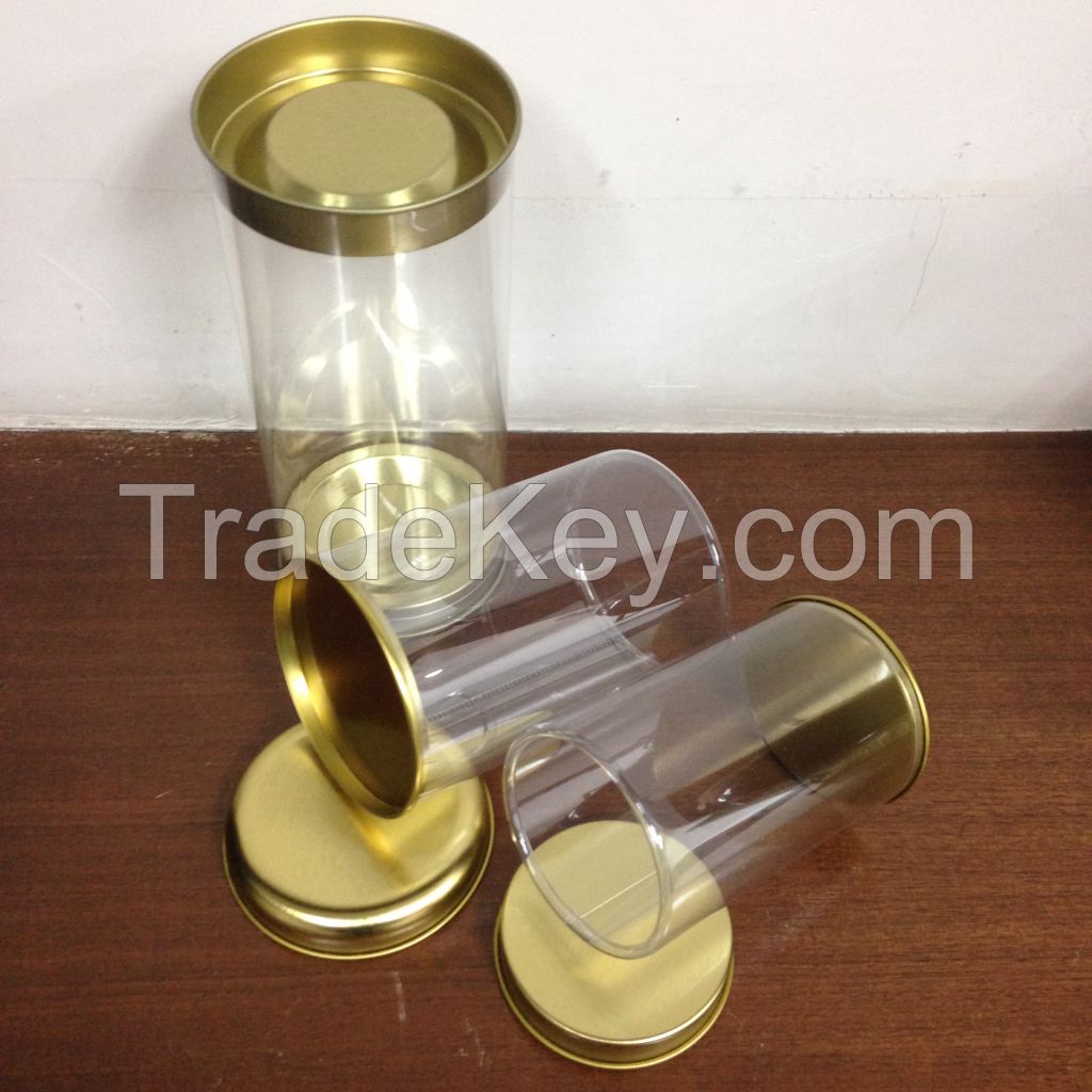 Supply the transparent plastic cans, tin cans, clear plastic PET envir
