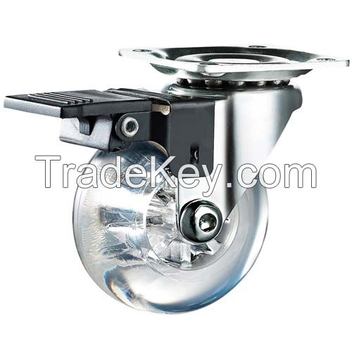 Transparent Clear Caster Wheel 2 inch swivel brake for furniture