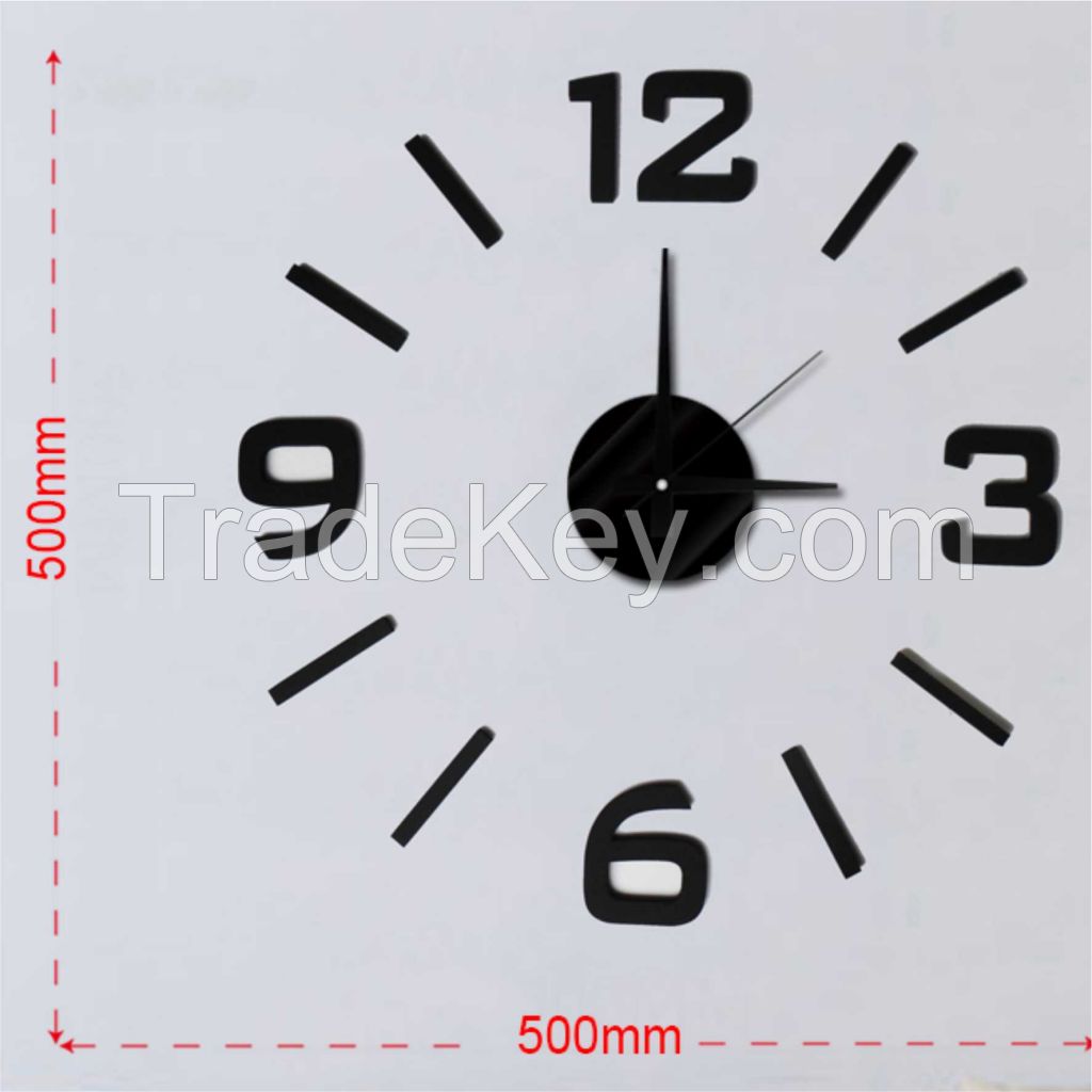 sticker removable wall clock, fashion number clock for home decor