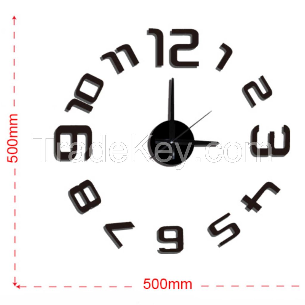 sticker removable wall clock, fashion number clock for home decor