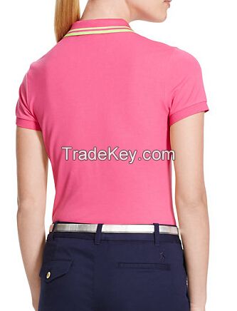 high quality slim fit cotton  polo shirt for ladies