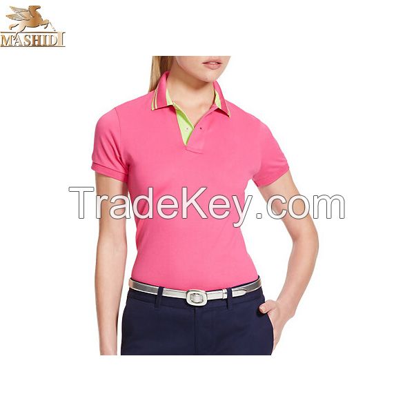 high quality slim fit cotton  polo shirt for ladies