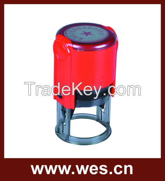 Wanxi round plastic self-ink stamp