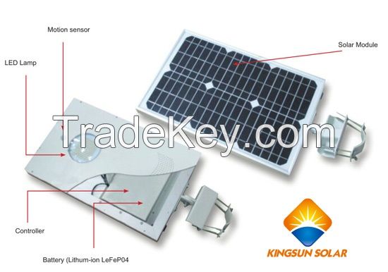 12W All-in-One Integrated Solar LED Street Lamp