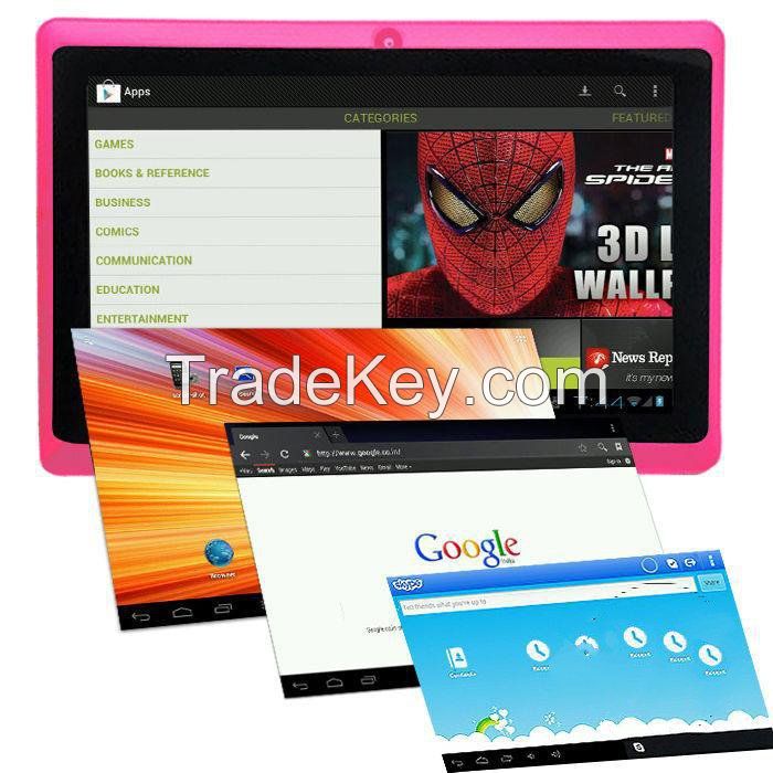 7 inch tablet pc  with Action ATM 7029B, hdmi Port Quad Core , Q88 cheapest tablet