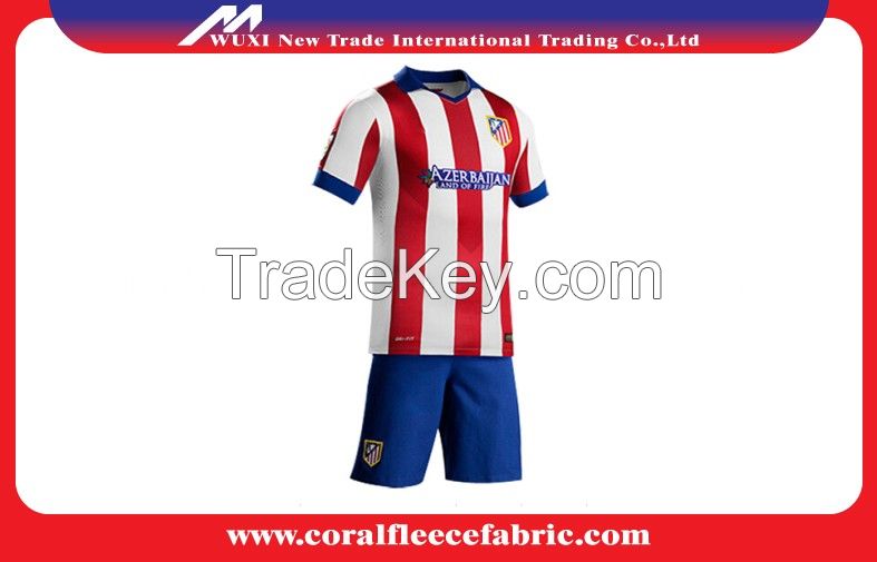 2015 hot sell Red soccer jersey with ambroidered label