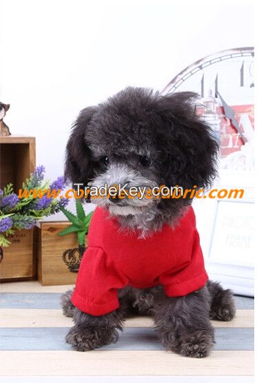 New style red pet T-shirt with 100% cotton for small dog 