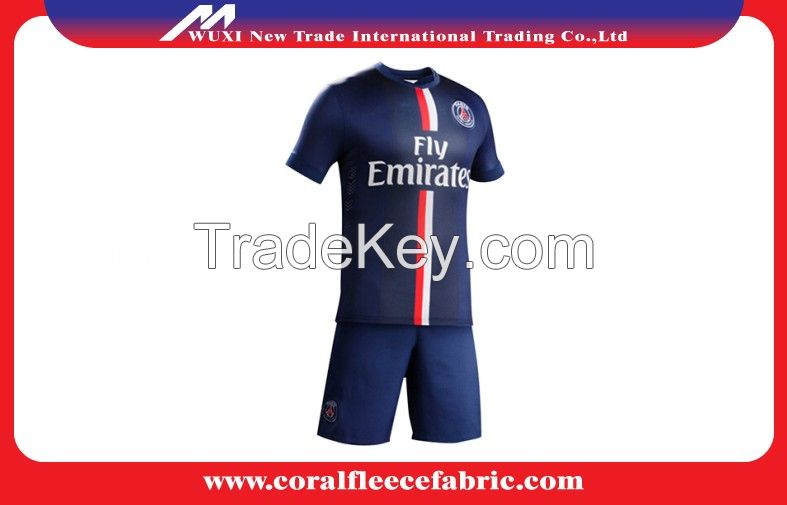 2015 hot sell Red soccer jersey with ambroidered label