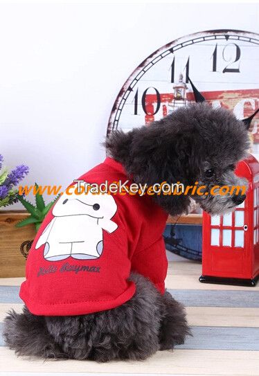 New style red pet T-shirt with 100% cotton for small dog 