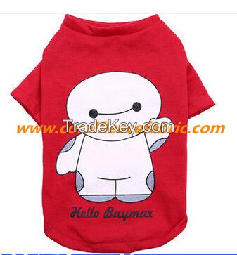 New style red pet T-shirt with 100% cotton for small dog 