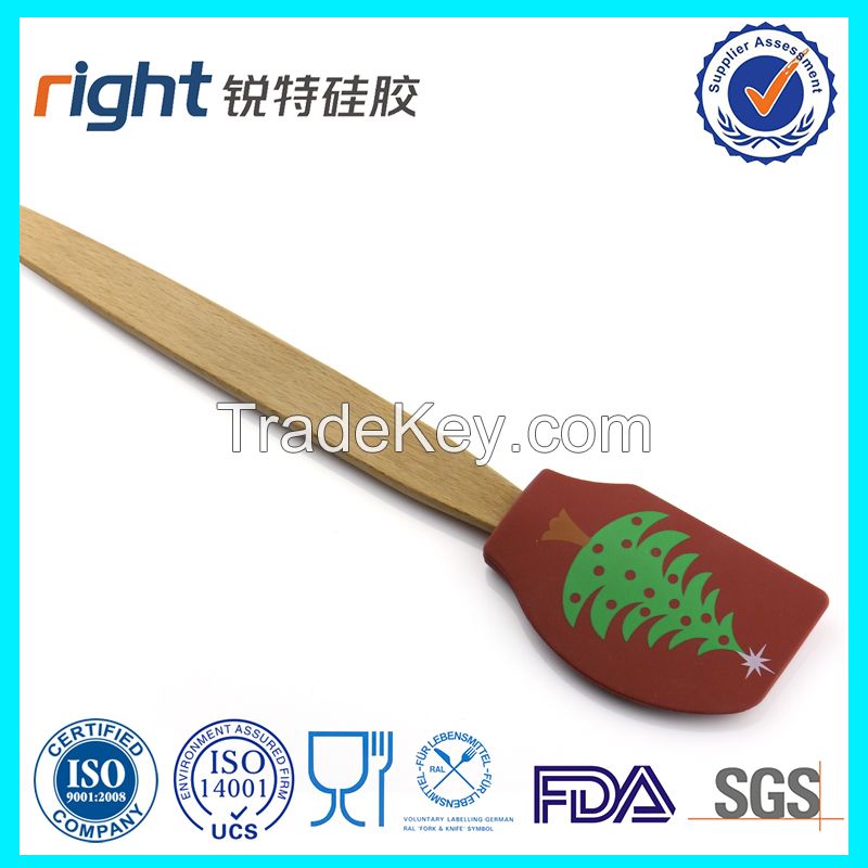 Silicone Scrapers-Silicone Scrapers Wood Handle