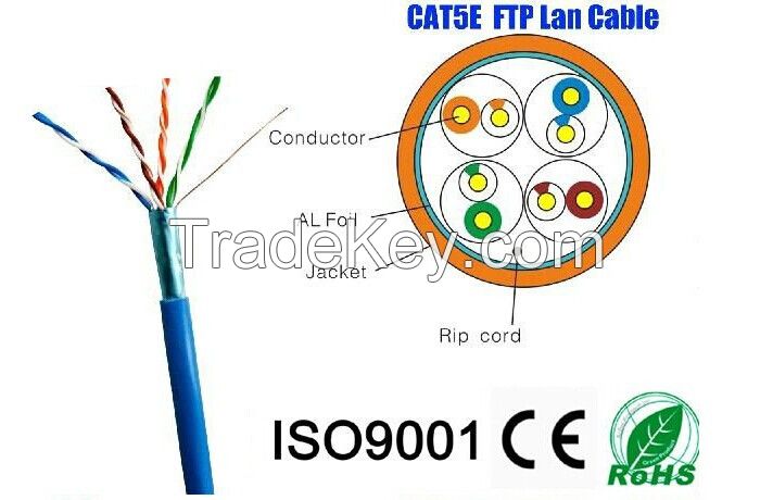 Network Cable / LAN Cable FTP Cat5e 24/26AWG with CE/ISO/ROHS approved and Best Price