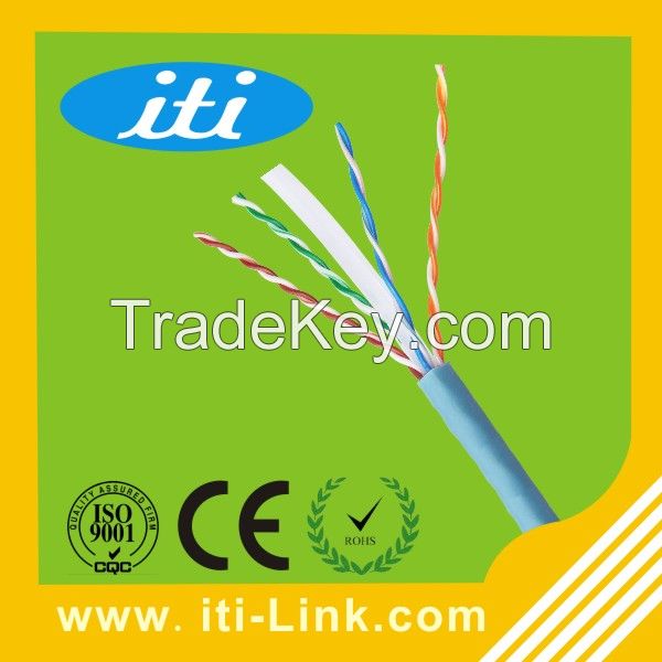 High Quality Bare Copper 24AWG Cat6 UTP LAN Cable Network Cable with CE/ISO/ROHS Approved