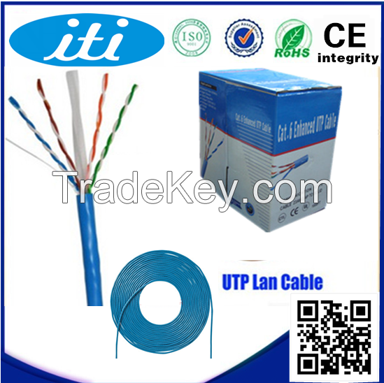 OEM cat6 utp cable 1000ft 4 pairs 0.58mm 23awg cat6 cable