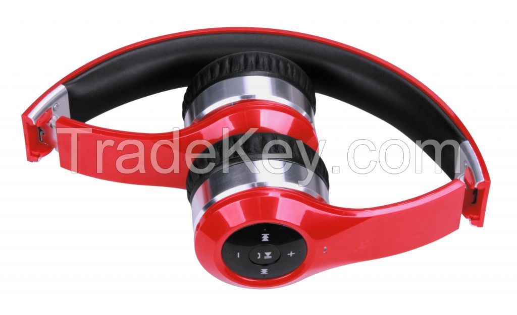 Foldable bluetooth metal stereo headset with microphone
