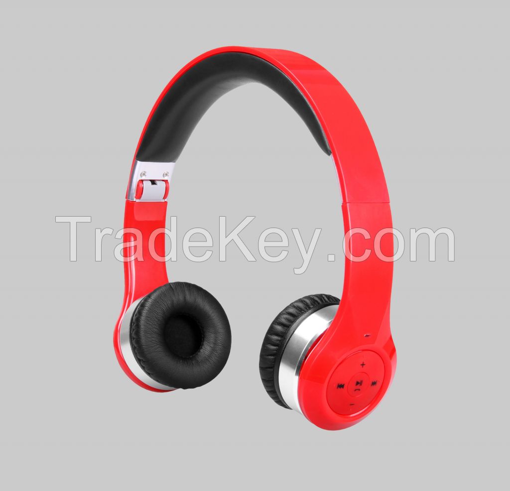 Foldable bluetooth metal stereo headset with microphone