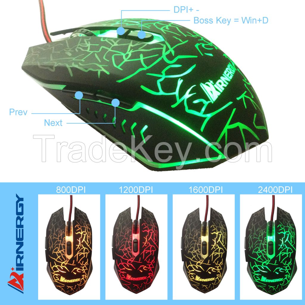 7D color led light game mouse