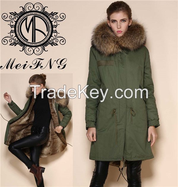 Winter Thick Warm Women's Fleece Parka Coat Hooded Overcoat Long Jacket