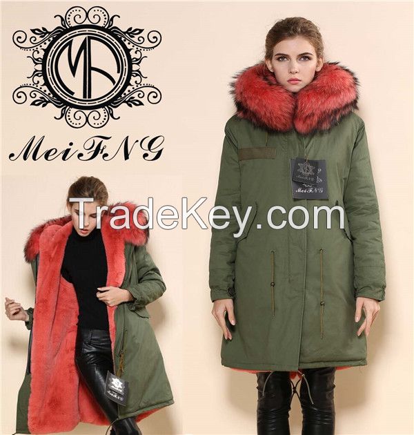 2015 new style like mr& mrs furs, winter warm woman parka