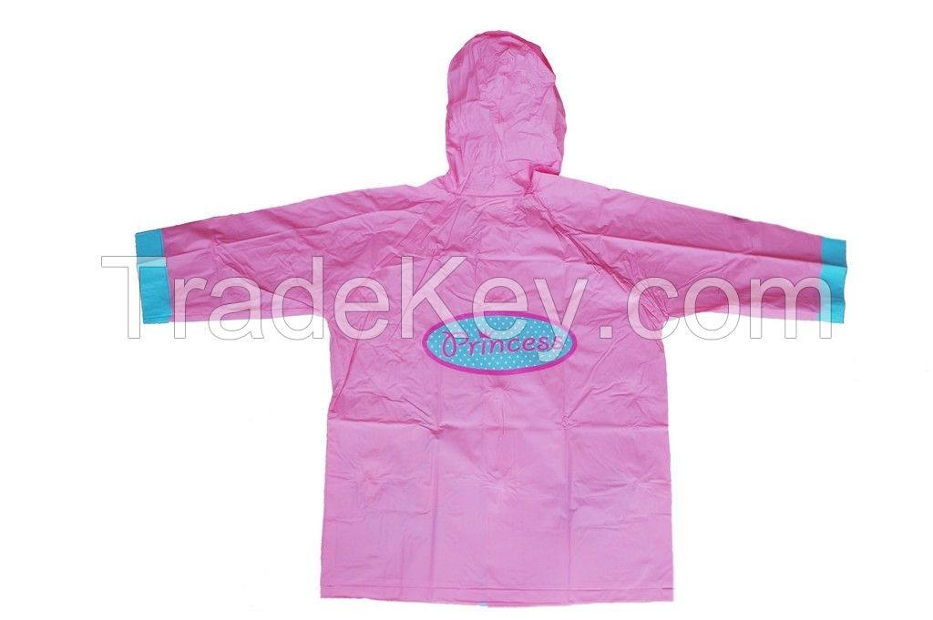 R-1021-1005-4 DISNEY PRINCESS PINK PVC VINYL KIDS BEST RAIN JACKET