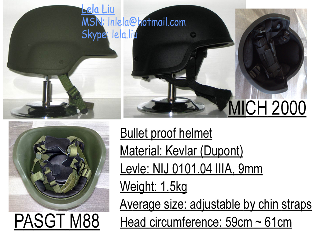 Dupont Kevlar Bullet proof helmet PASGT M88 MICH2000 Ballistic helmet By Shandong Sanda