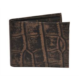 PREMIUM CROC PRINT BROWN LEATHER WALLET