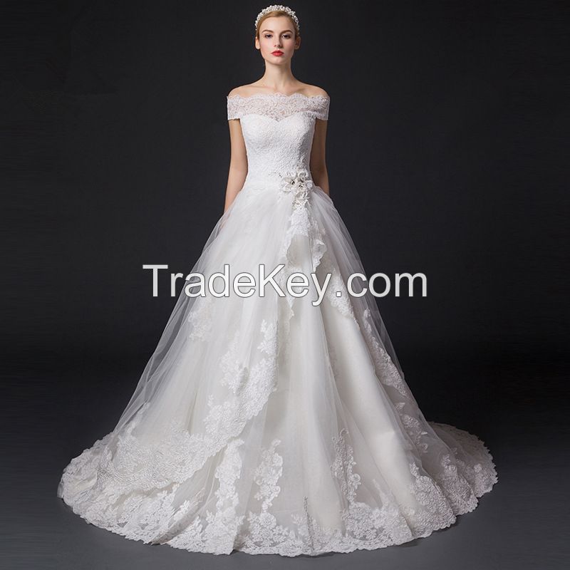 2016 Satin A-Line Wedding Dress JS01
