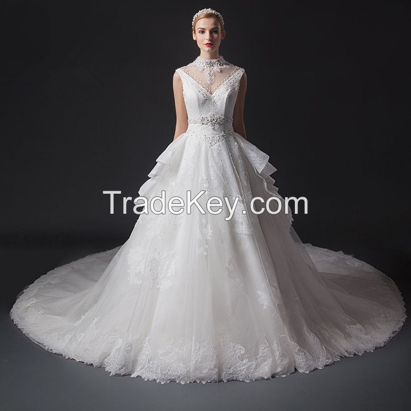 2016 Satin A-Line Wedding Dress JS06