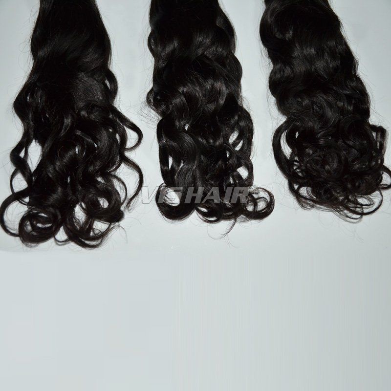 10inch-30inch Virgin Brazilian Remy Hair Natural wave #1B 100g/pc