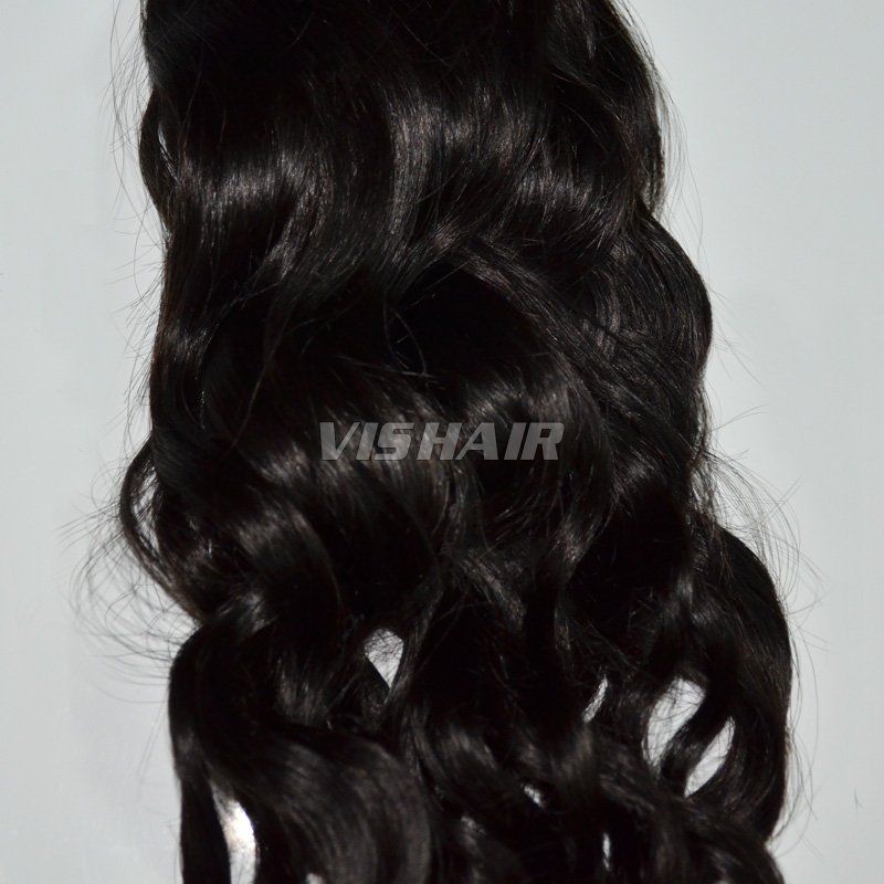10inch-30inch Virgin Brazilian Remy Hair Natural wave #1B 100g/pc