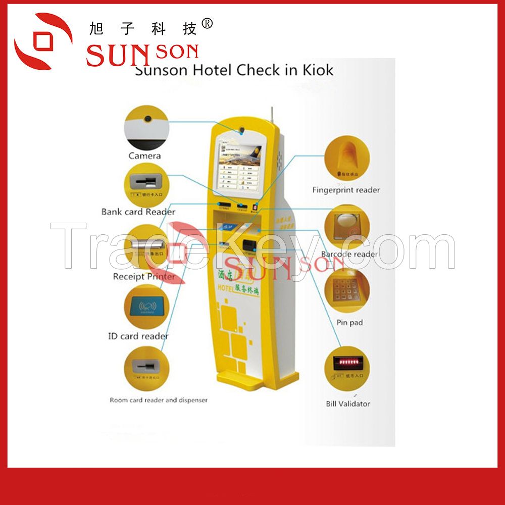 Touch Screen Hotel Check In Payment Cash Deposit Kiosk 