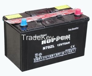 12v75ah    dry     charged  car  battery
