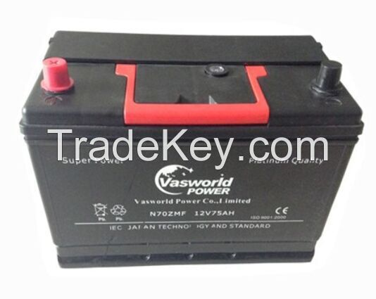 12v90ah  Maintenance  free car   battery