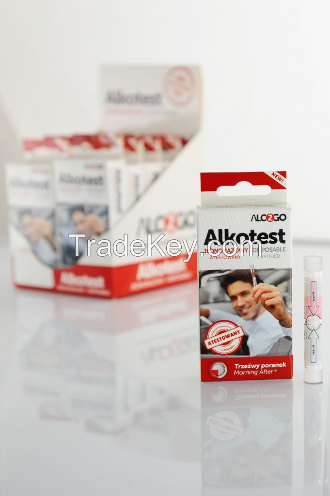 Disposable breathalyzers Alco2Go , alcohol test made in EU